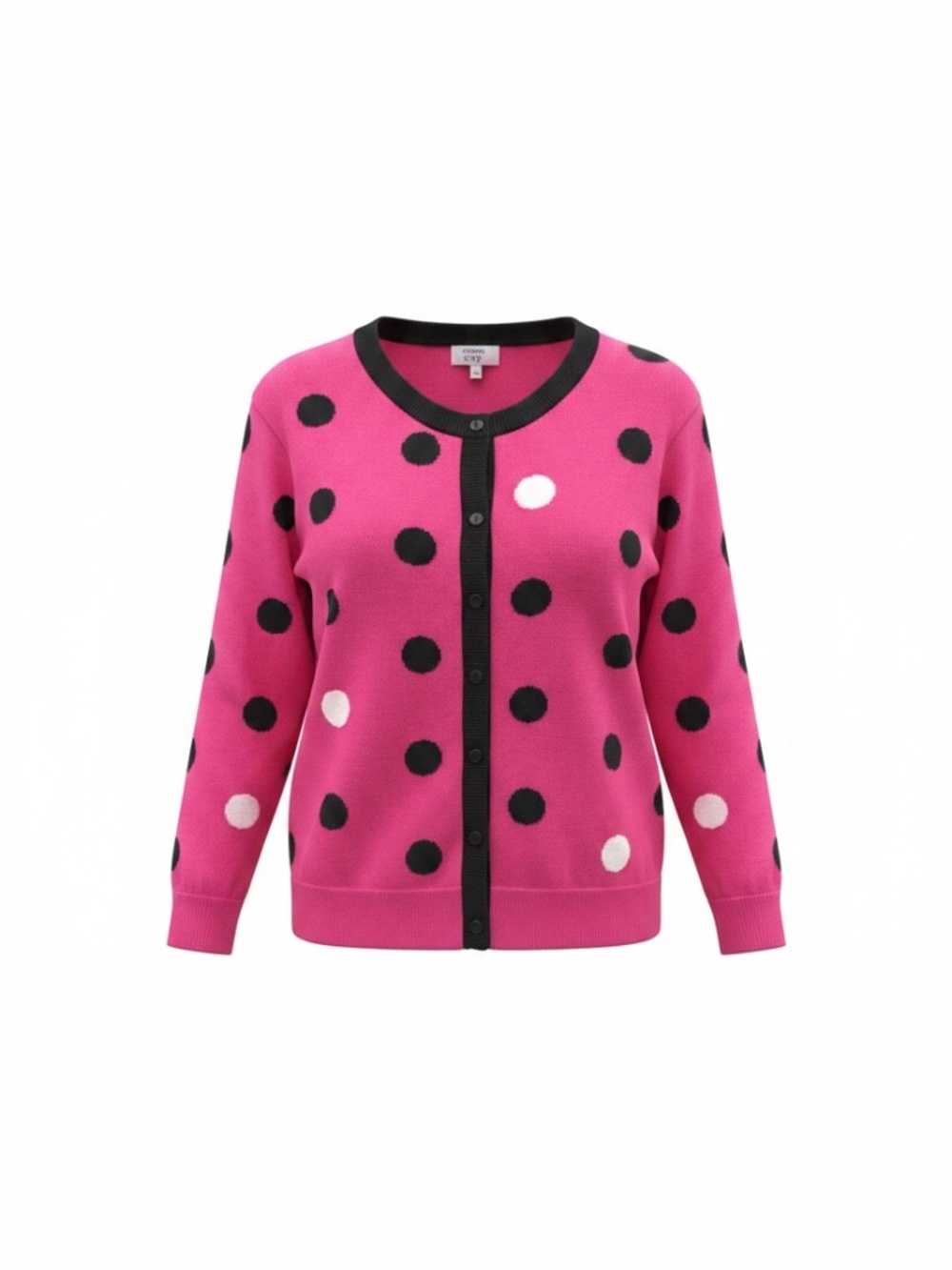 Crown & Ivy sweater Navy and Pink Dots Size small